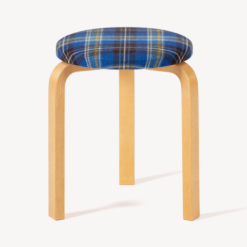 Maharam, Stool 60 by Alvar Aalto, Cobalt, $495