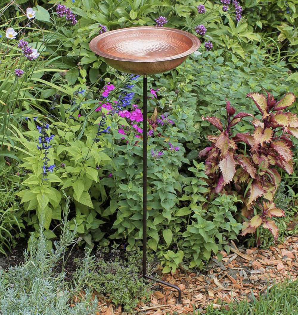 Rejuvenation, Hammered Copper Birdbath With Perching Rim, $159 - $179